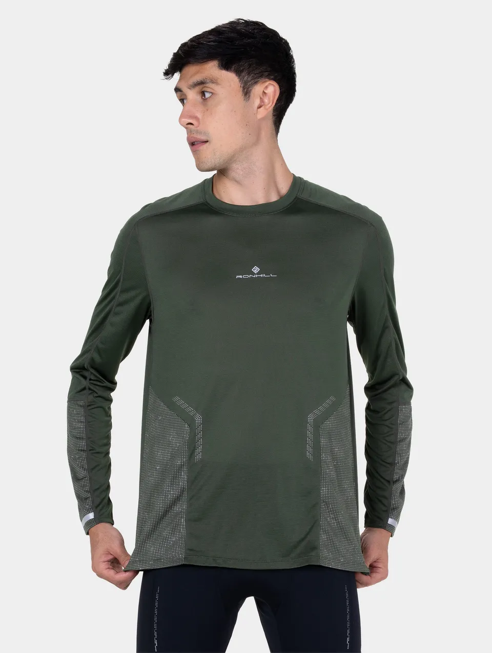 Ronhill Tech Reflect L/S Tee maglia manica lunga Glacier riflettente