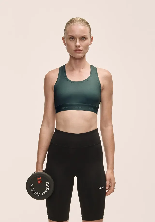 Casall Graphic Sports Bra top Dark Pine sostegno medio