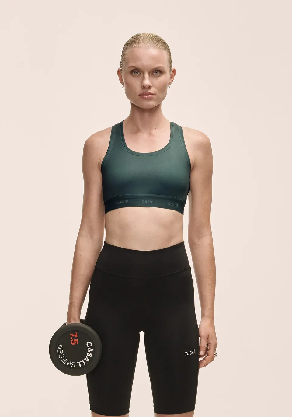 Casall Graphic Sports Bra top Dark Pine sostegno medio