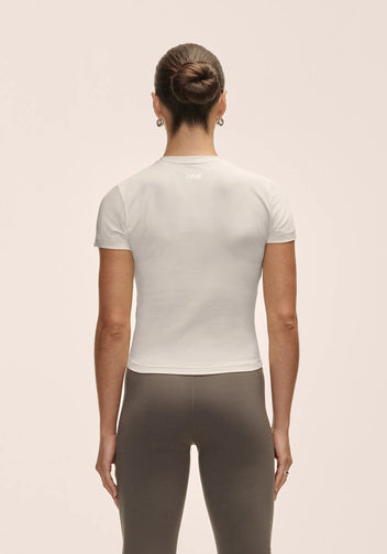 Casall Cotton Blend Slim Tee t-shirt bianca slim