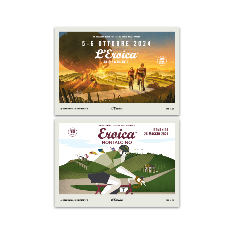 L'Eroica Set Cartoline 2024 Illustrazioni Storiche