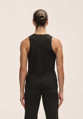 Casall Soft Texture Tank canotta nera Tencel yoga