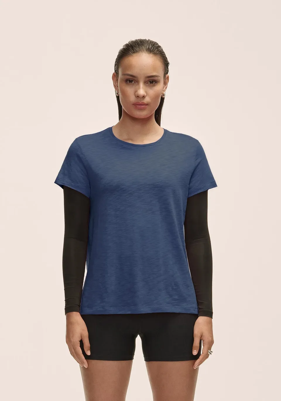 Casall Soft Texture Tee maglietta yoga Blue Shadow in Tencel