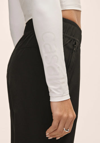 Casall Graphic Crop Long Sleeve maglia bianca training