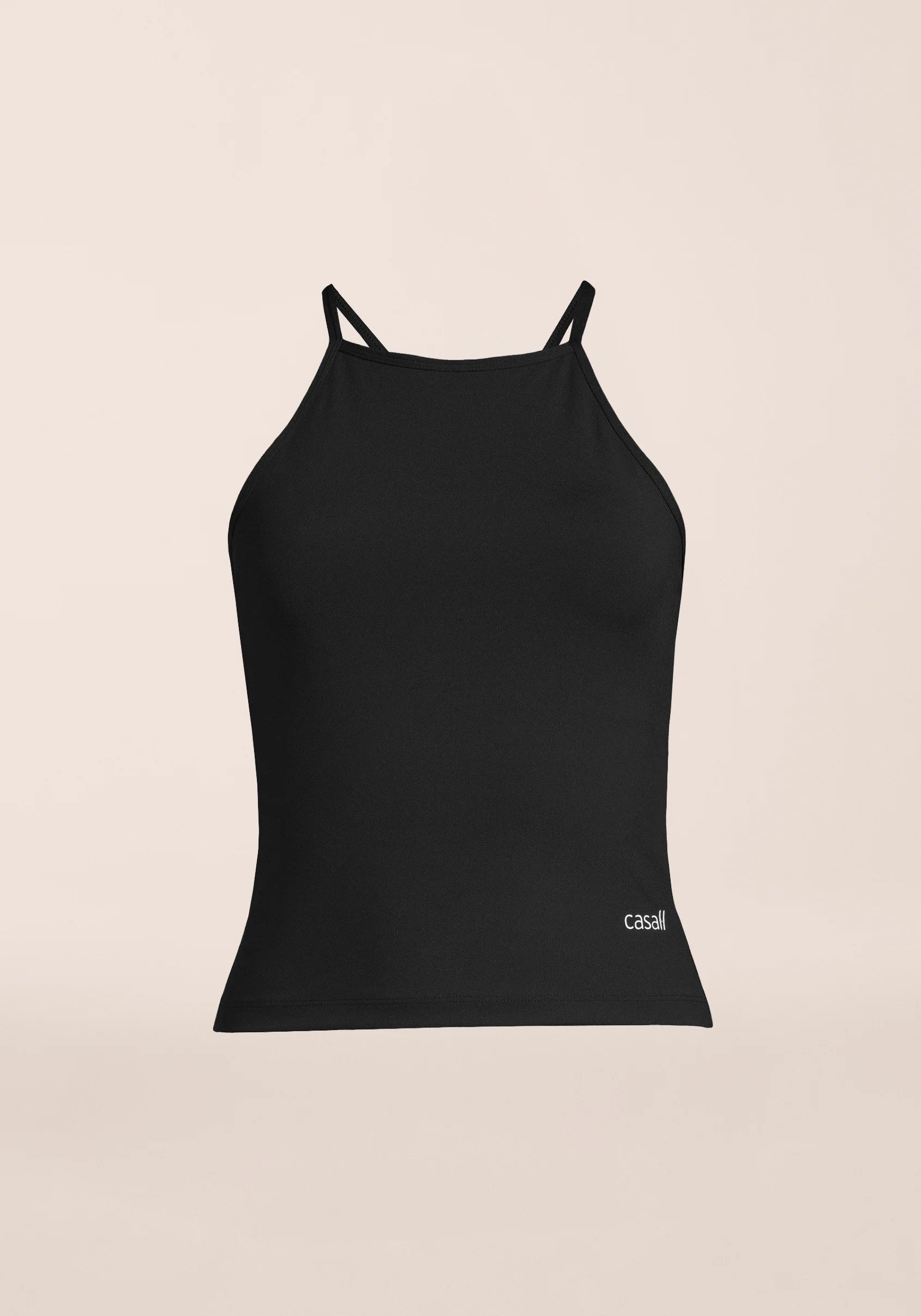Casall Built-In-Bra Halterneck Tank top Black contenitivo
