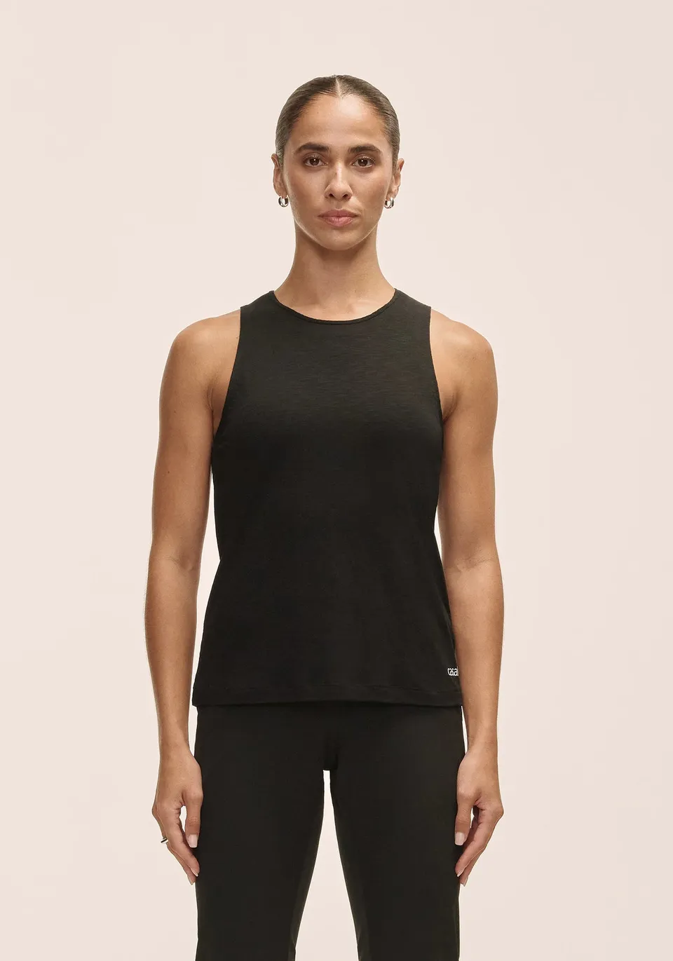 Casall Soft Texture Tank canotta nera Tencel yoga