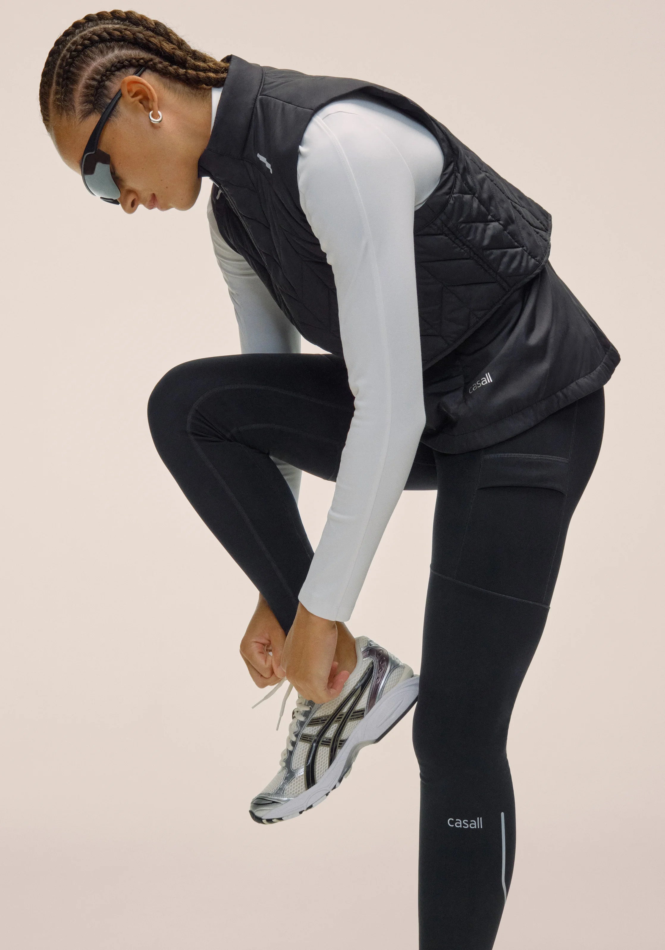 Casall Quilted Running Vest gilet nero antivento