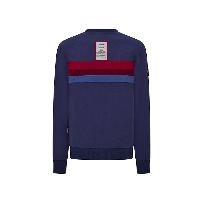 L'Eroica Timo felpa girocollo navy in cotone