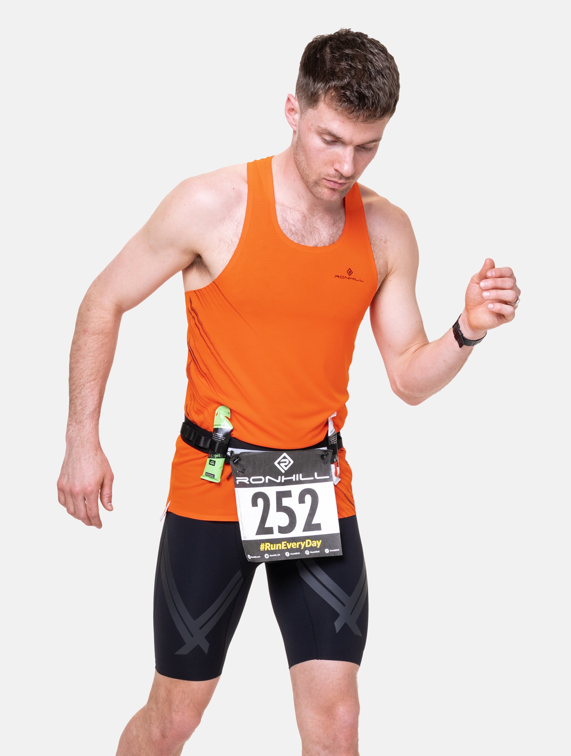 Ronhill Race cintura running nera porta essenziali