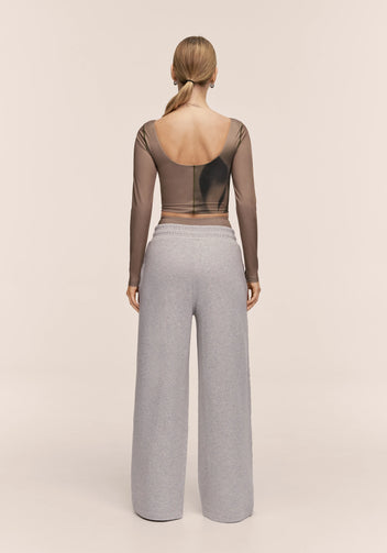 Casall Reversed Seam Terry Loose Pants Grigio Melange cotone