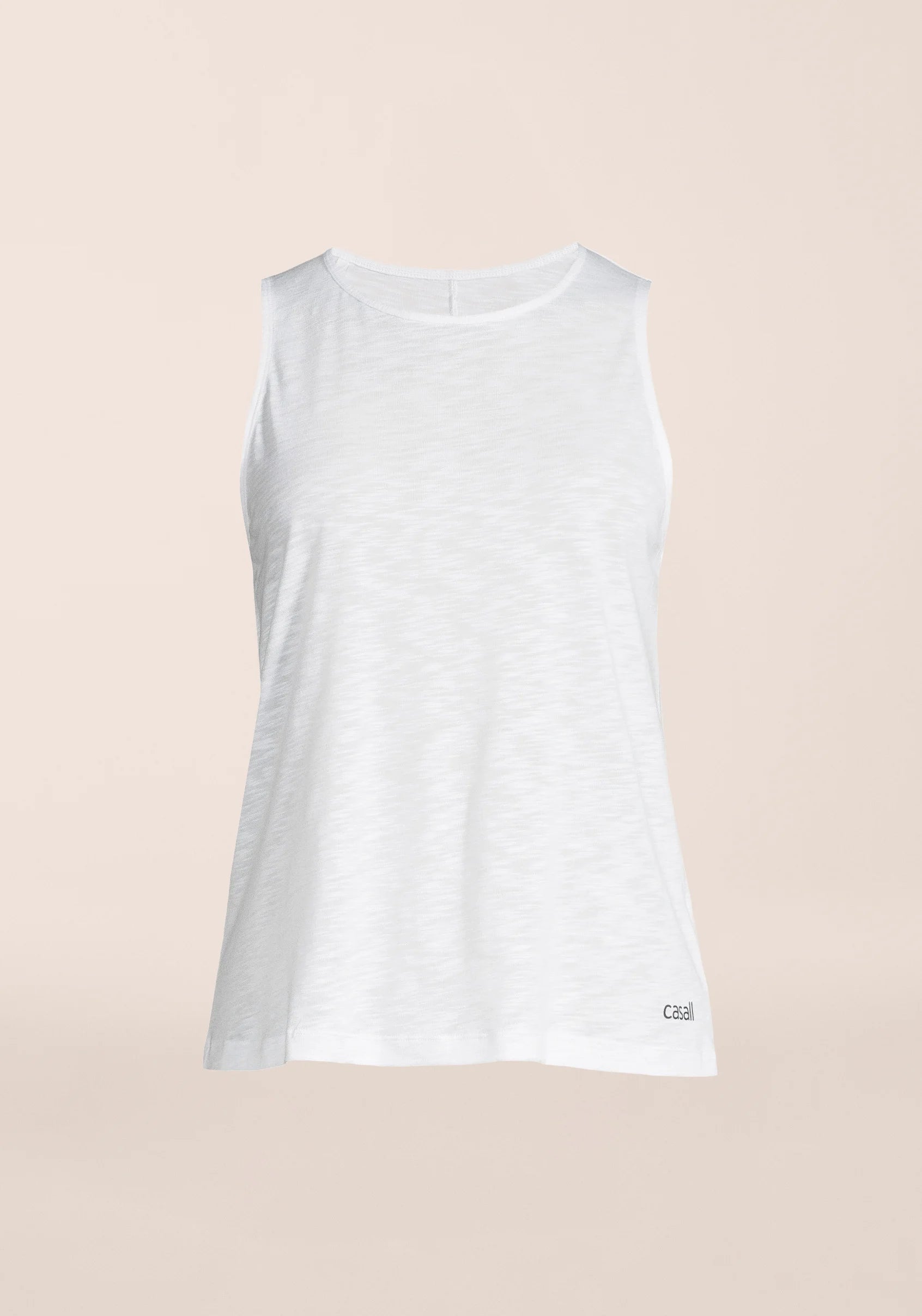 Casall Soft Texture Tank canotta White Tencel collo alto