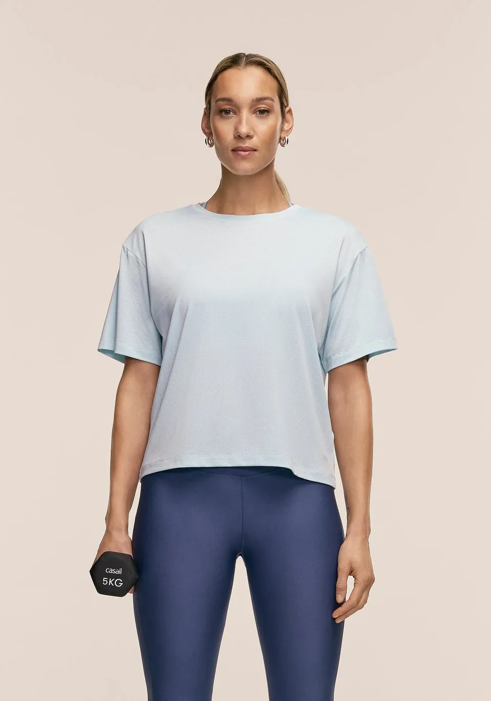 Casall Laser Mesh Tee maglietta aqua glow traspirante