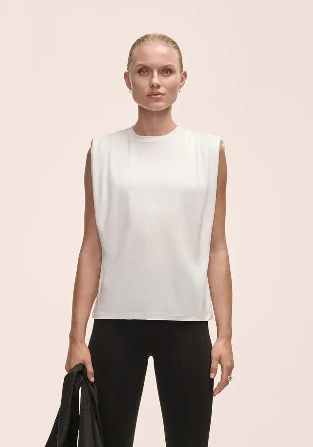 Casall Delight Shoulder Crease Tee t-shirt bianca morbida