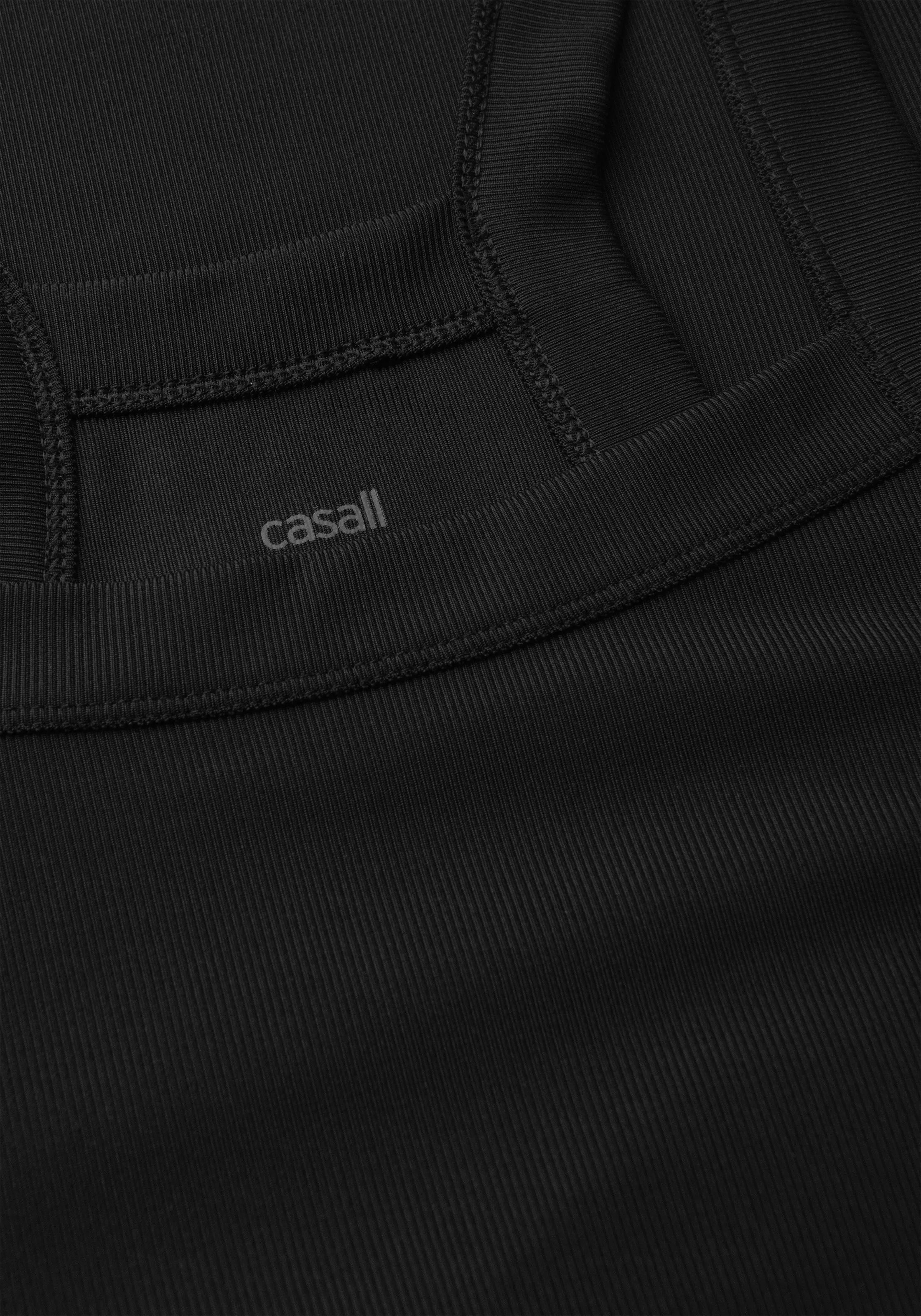 Casall Defined Rib Tank canotta nera costina stretch