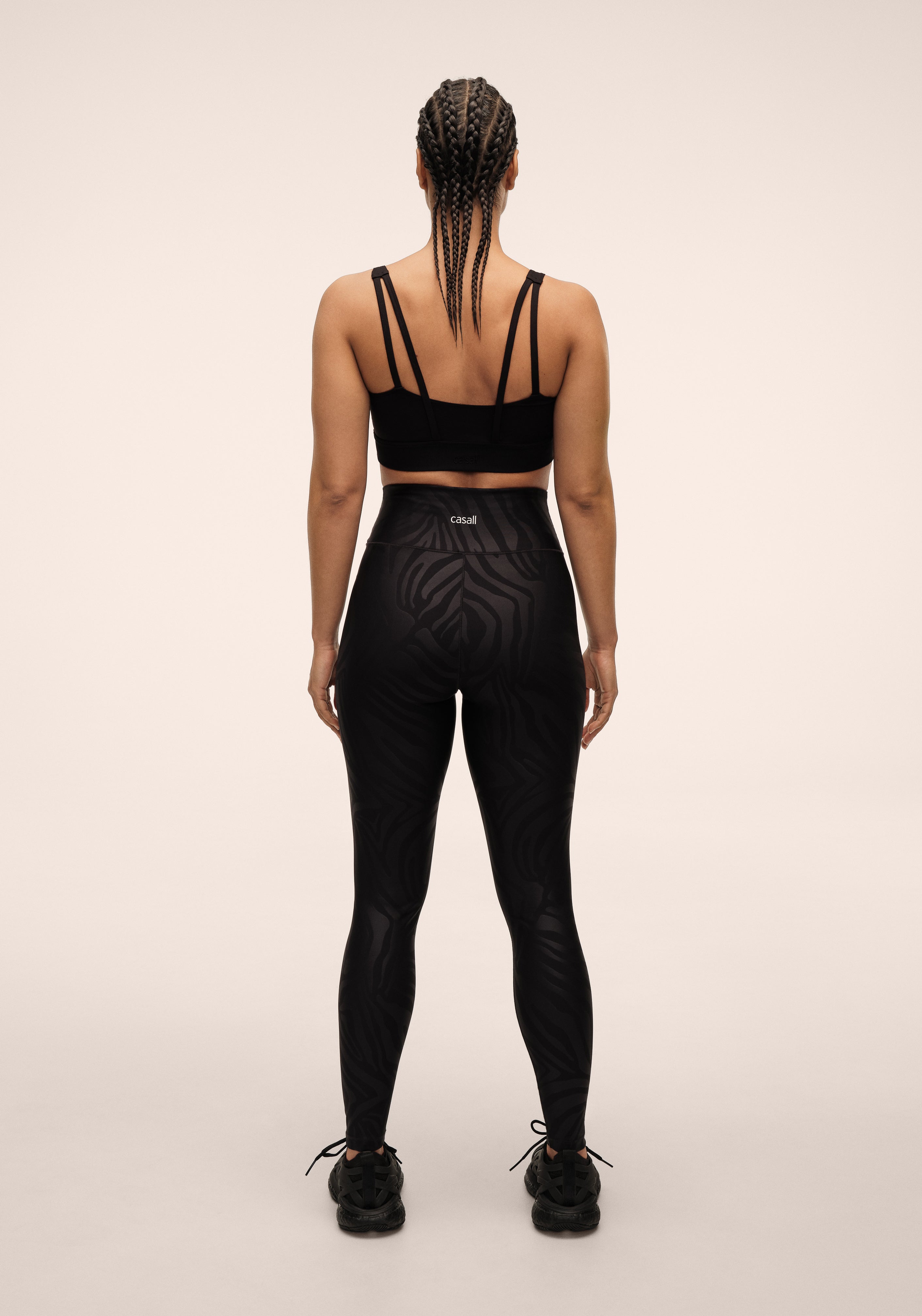 Casall Heat Printed High Waist Tights leggings zebra nero