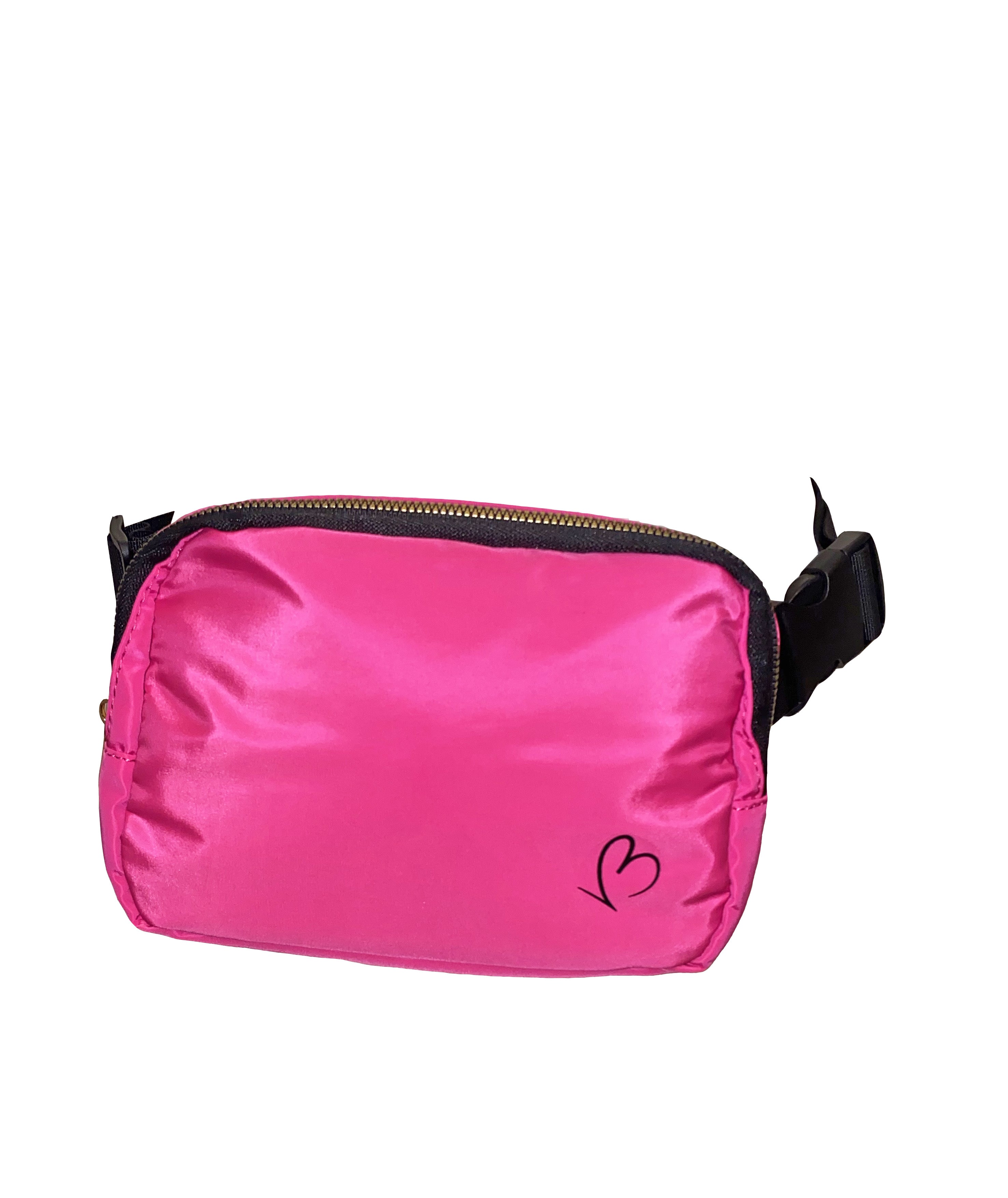 VB Marsupio in nylon fucsia con zip oro