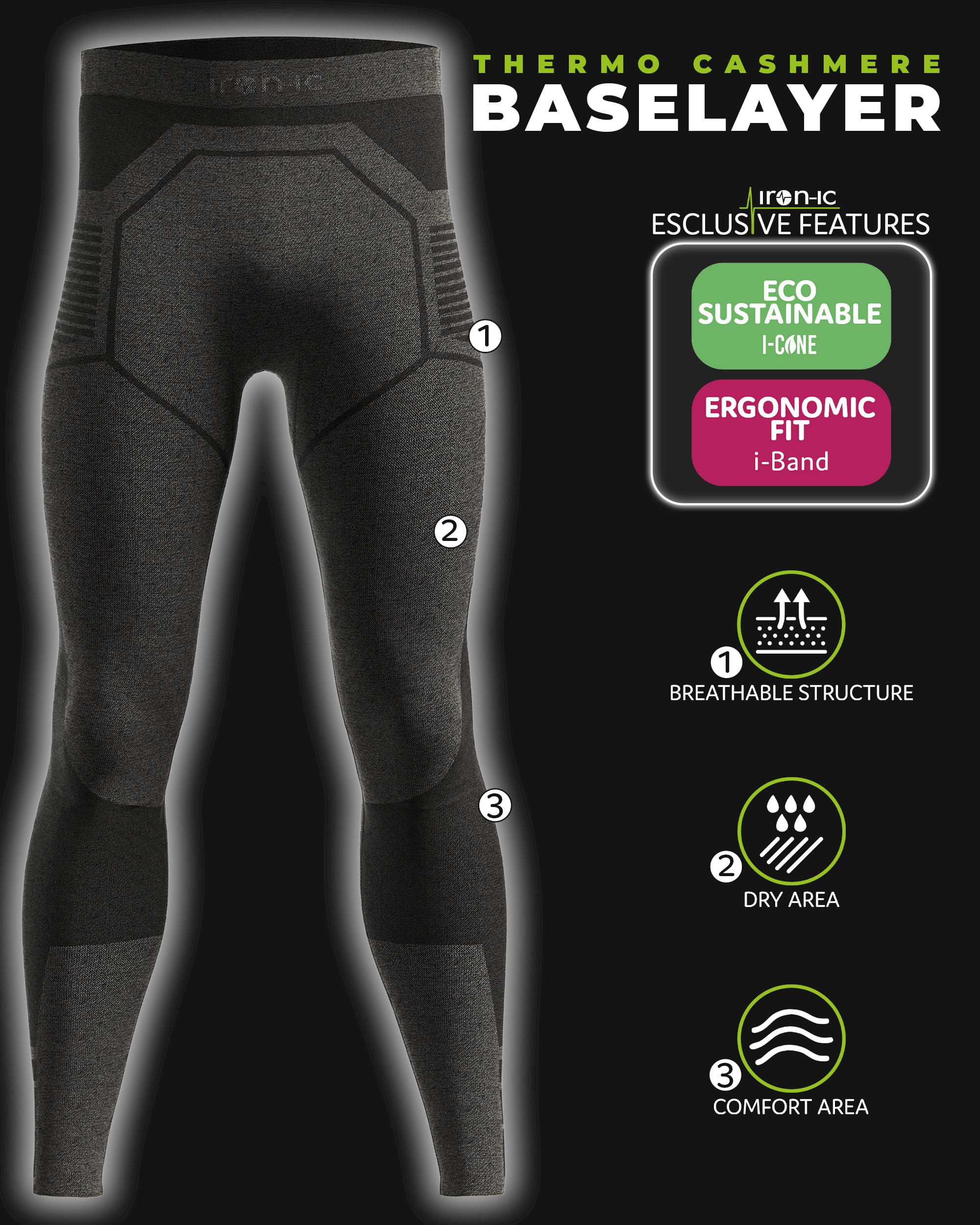 IRON-IC Thermo Cashmere 600852 leggings uomo cashmere