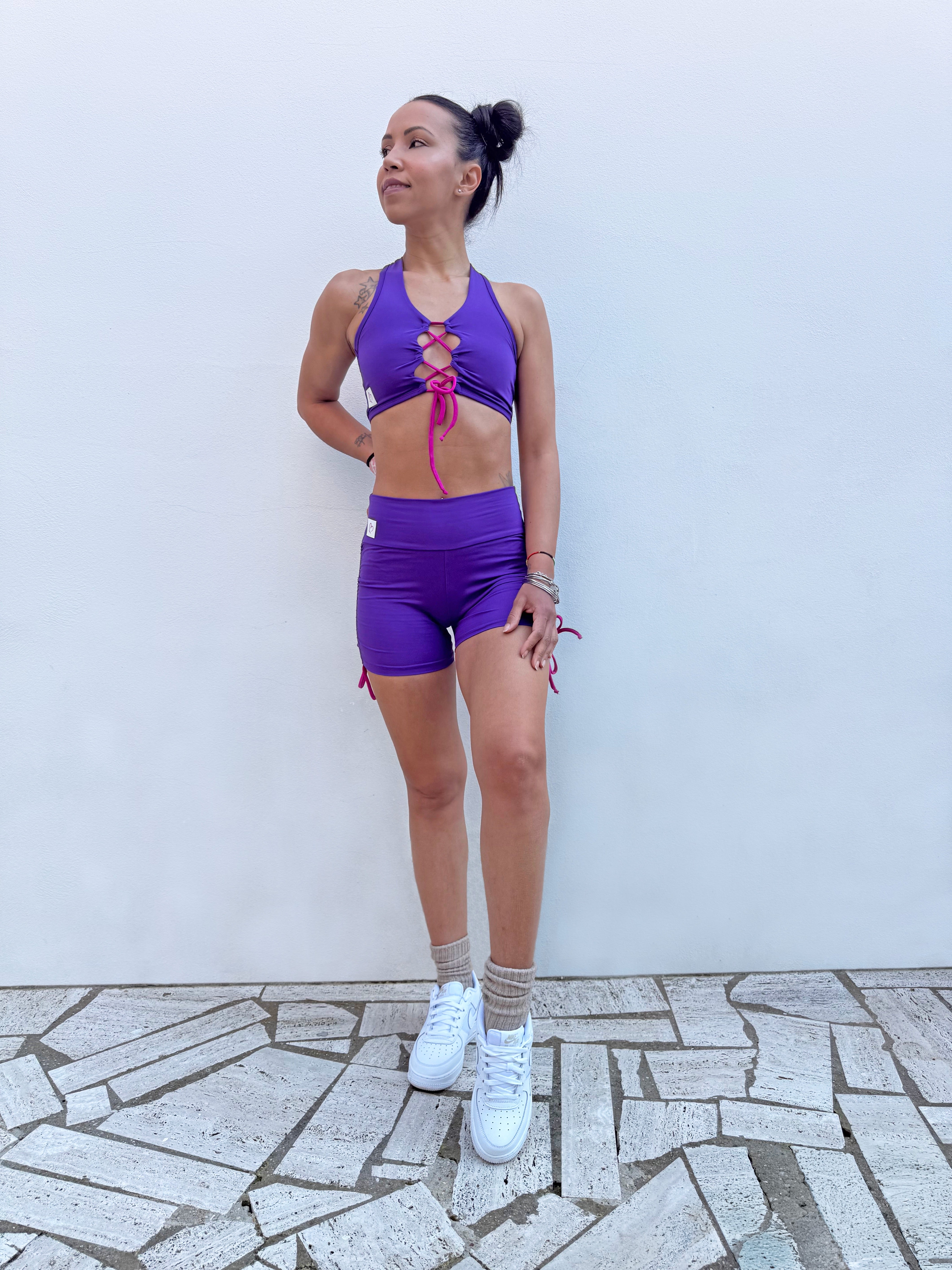 VB Violet top sportivo con lacci