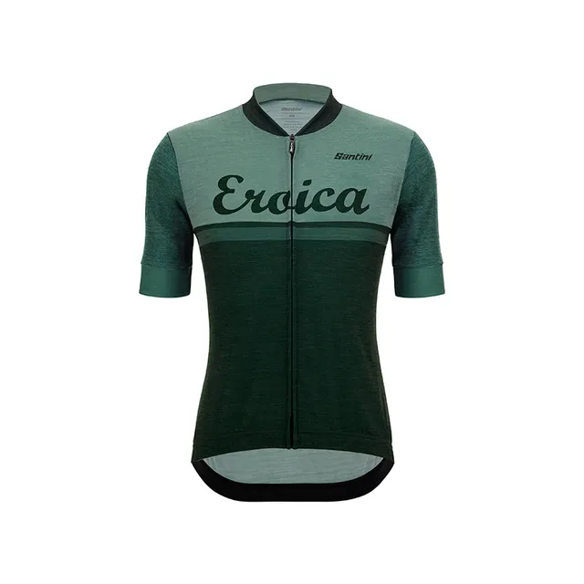 L'Eroica Valle maglia ciclismo verde lana merino traspirante