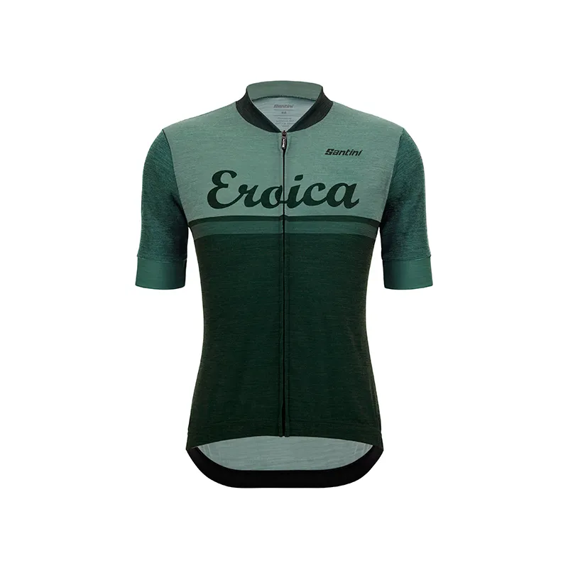 L'Eroica Valle maglia ciclismo verde lana merino traspirante