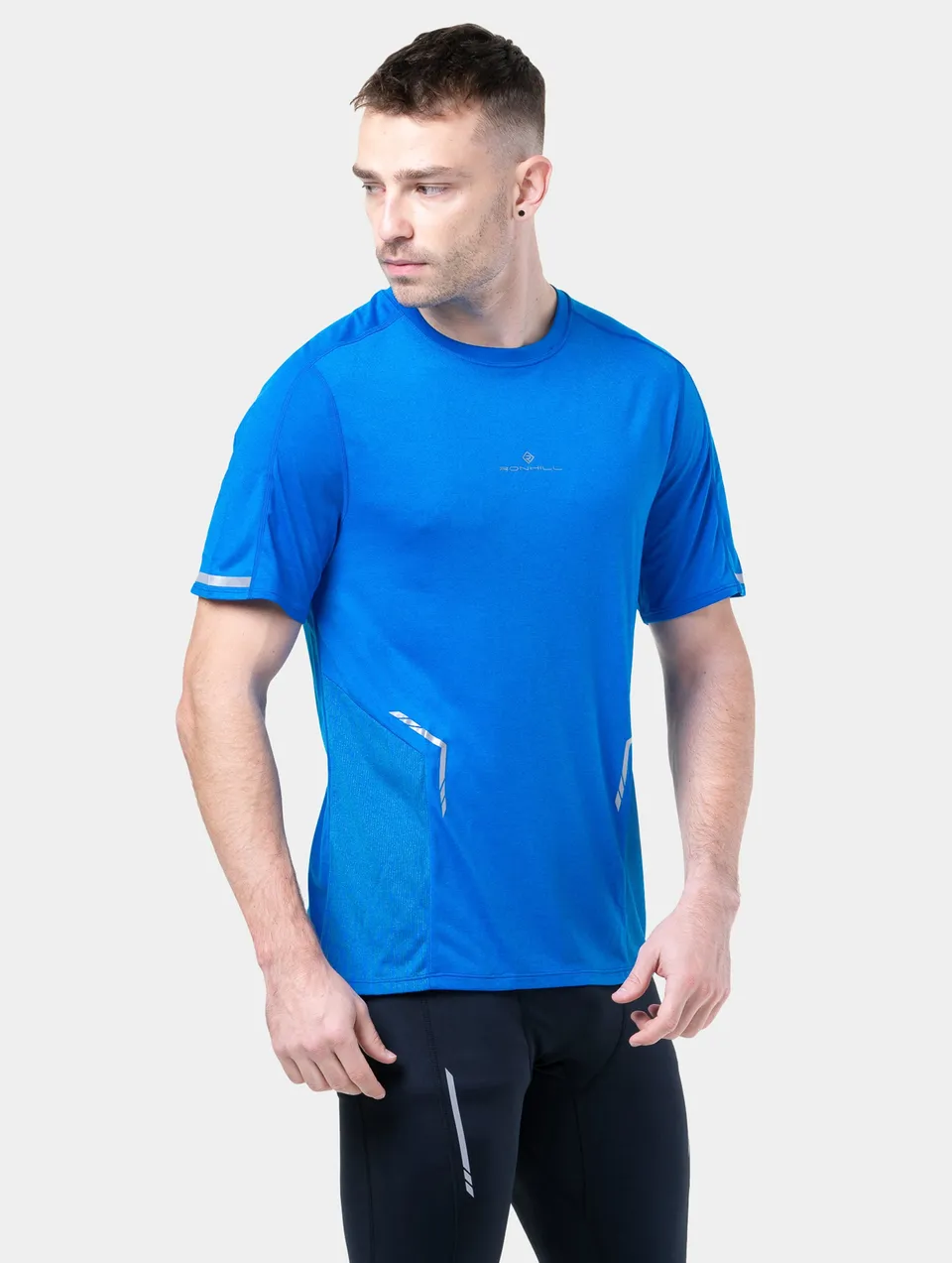 Ronhill Tech Reflect T-Shirt Running Uomo Blu Riflettente