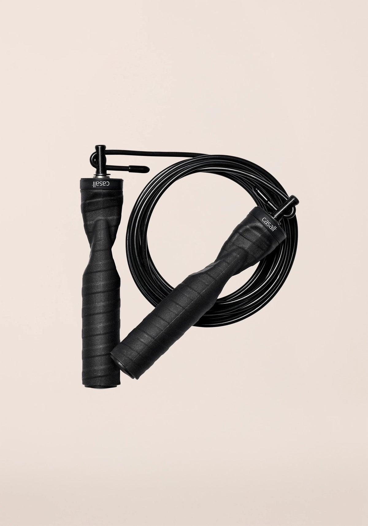 Casall Steel Wire Speed Rope corda salto nero regolabile