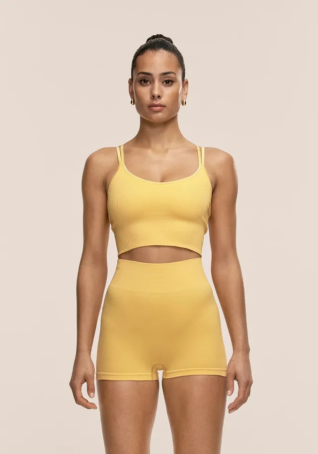 Casall Shiny Seamless Rib top giallo