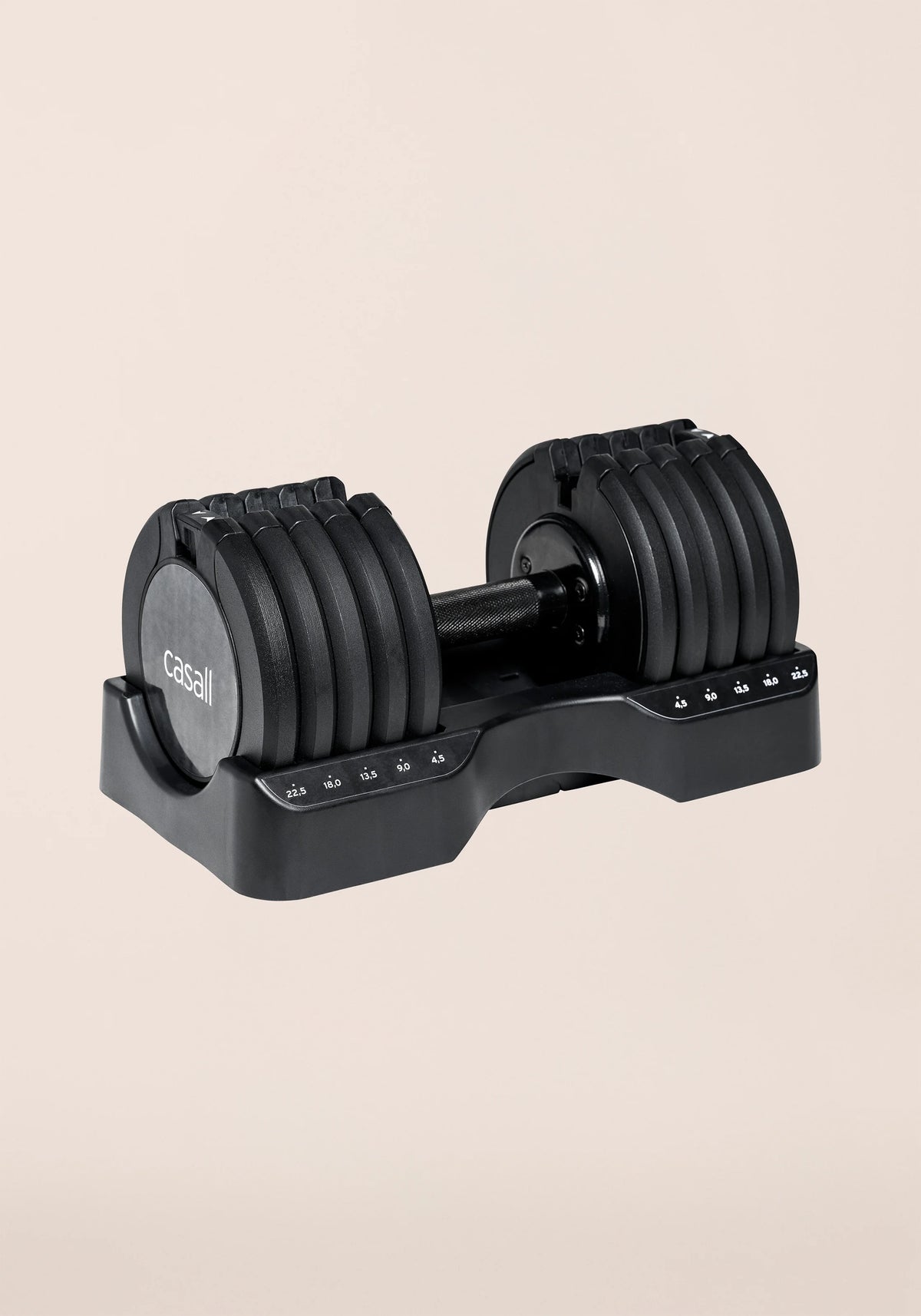 Casall Adjustable Dumbbell manubrio 4,5-22,5 kg nero