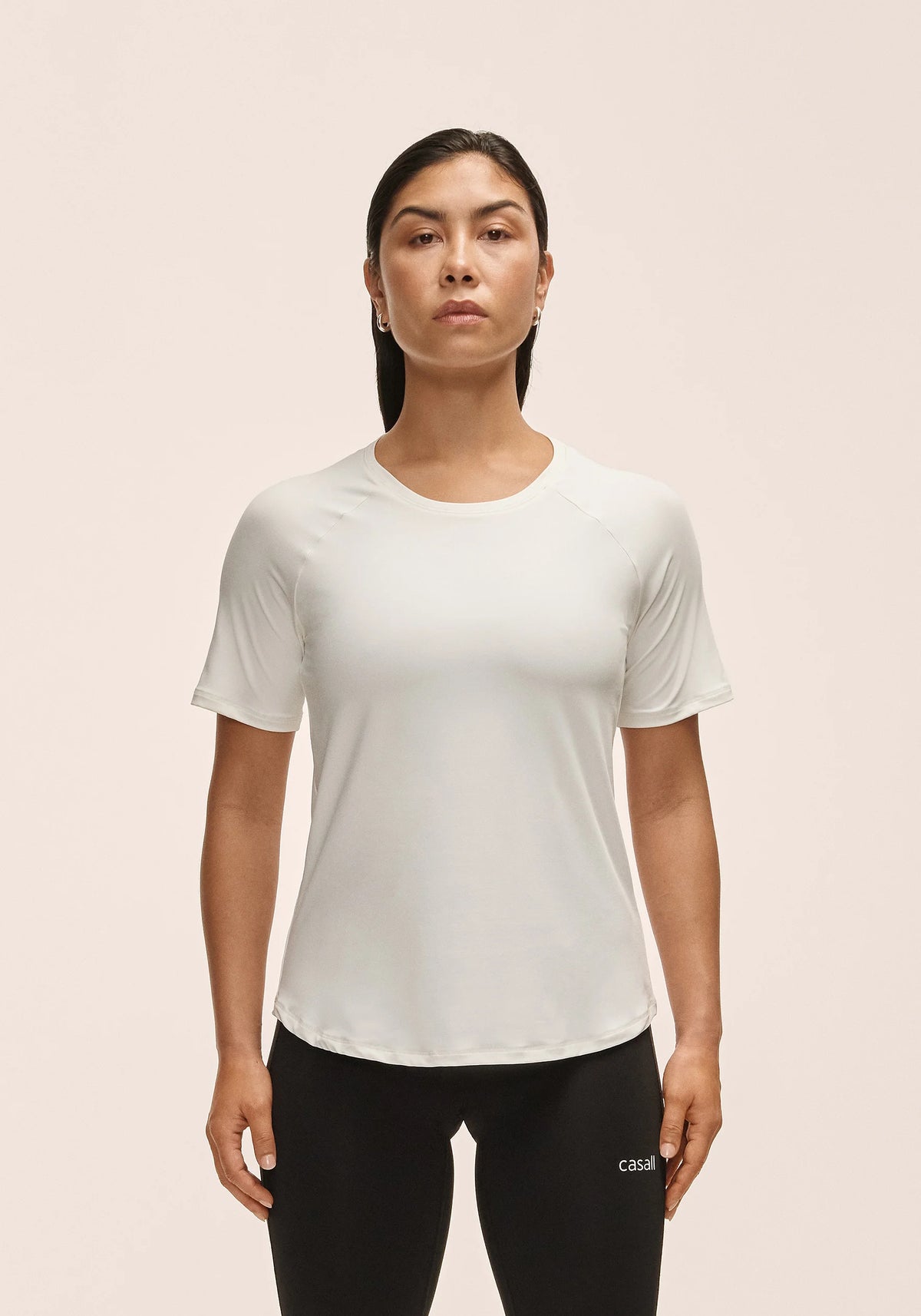Casall Essential Maglietta Training Bianca Manica Raglan