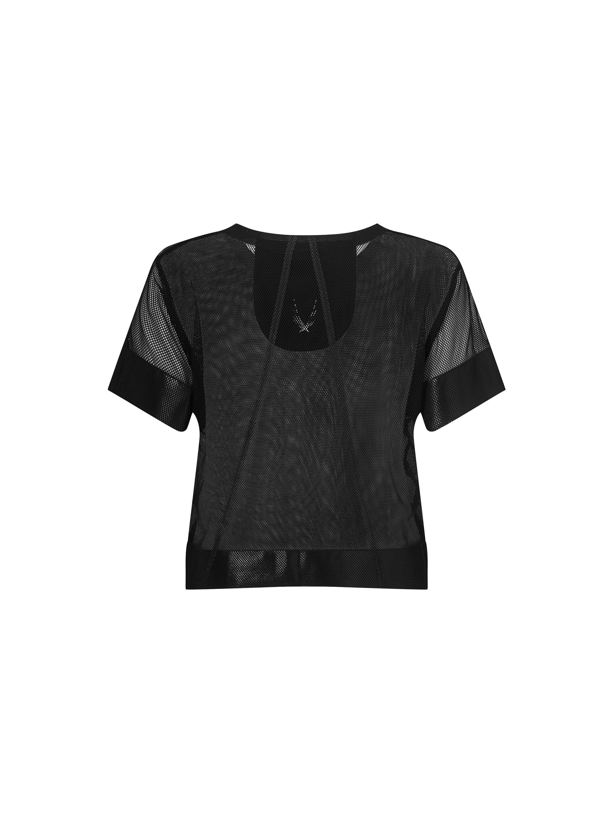 Lucas Hugh Mesh Crop T-Shirt maglietta nera traspirante
