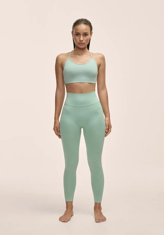 Casall Scallop leggings seamless vita alta verde