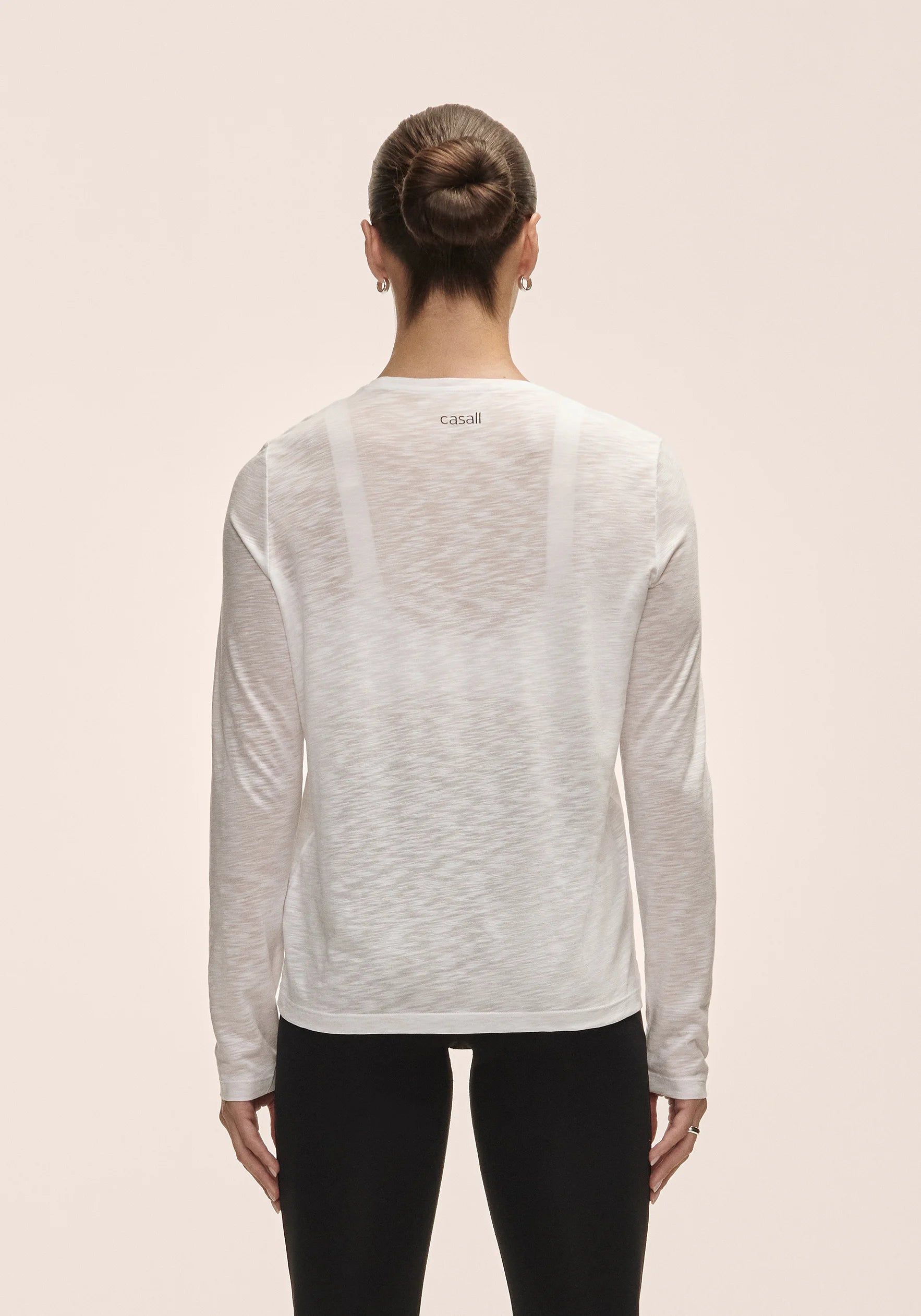 Casall Soft Texture Long Sleeve maglia bianca manica lunga