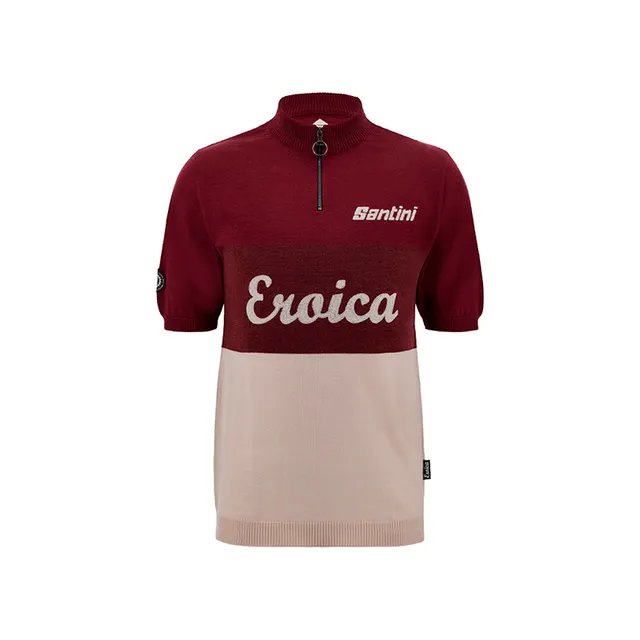 L'Eroica Vento maglia lana bordeaux ricamata