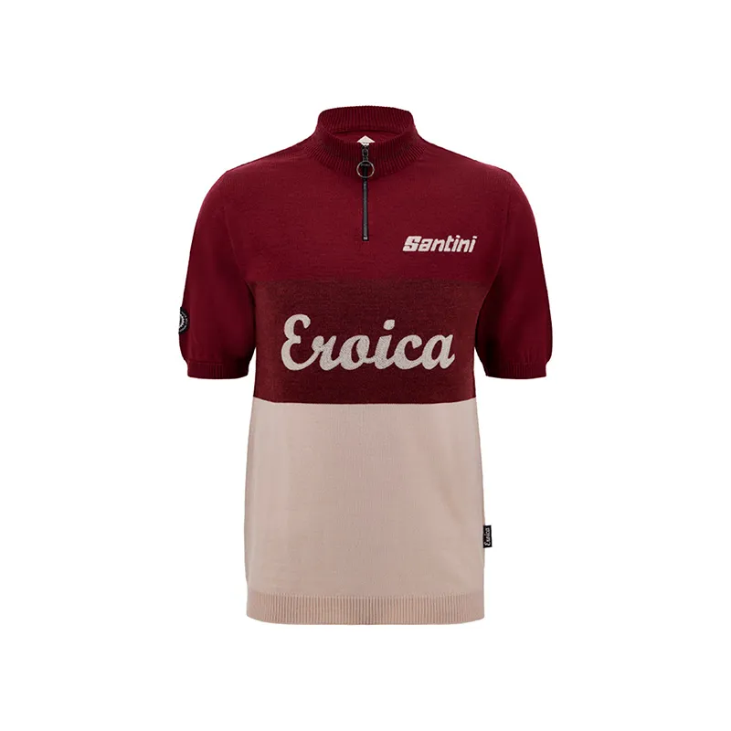 L'Eroica Vento maglia lana bordeaux ricamata