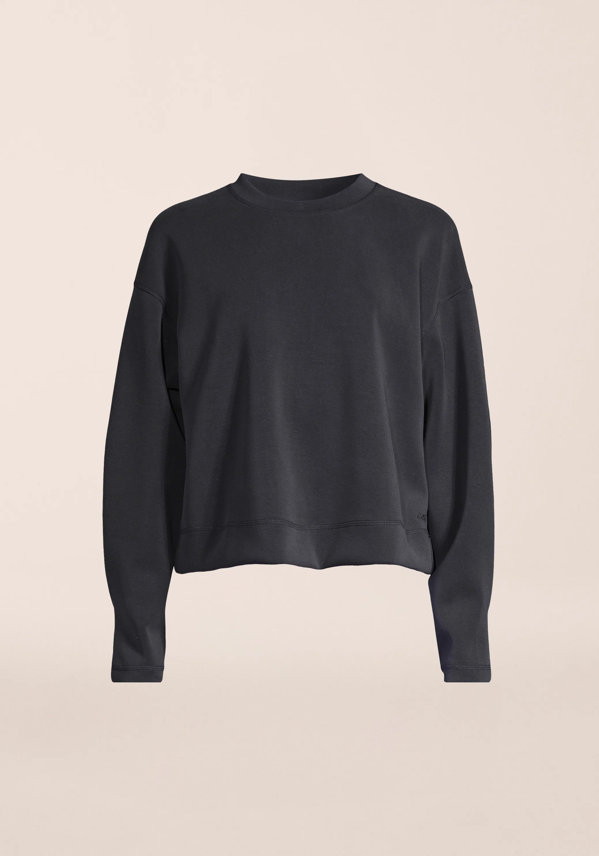 Casall Peachy Crew Neck felpa nera girocollo morbido