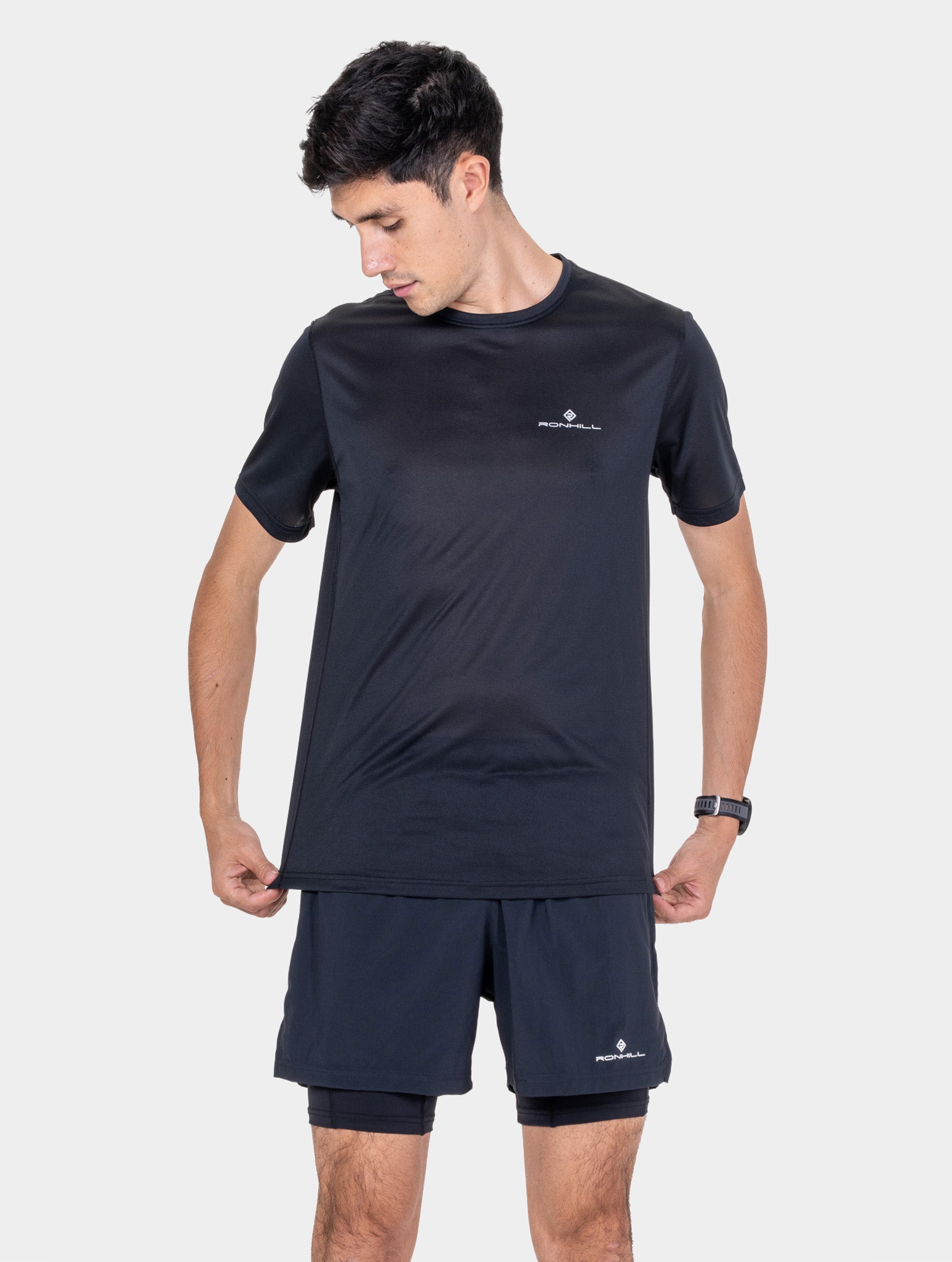 Ronhill Core S/S Tee t-shirt running uomo nero traspirante