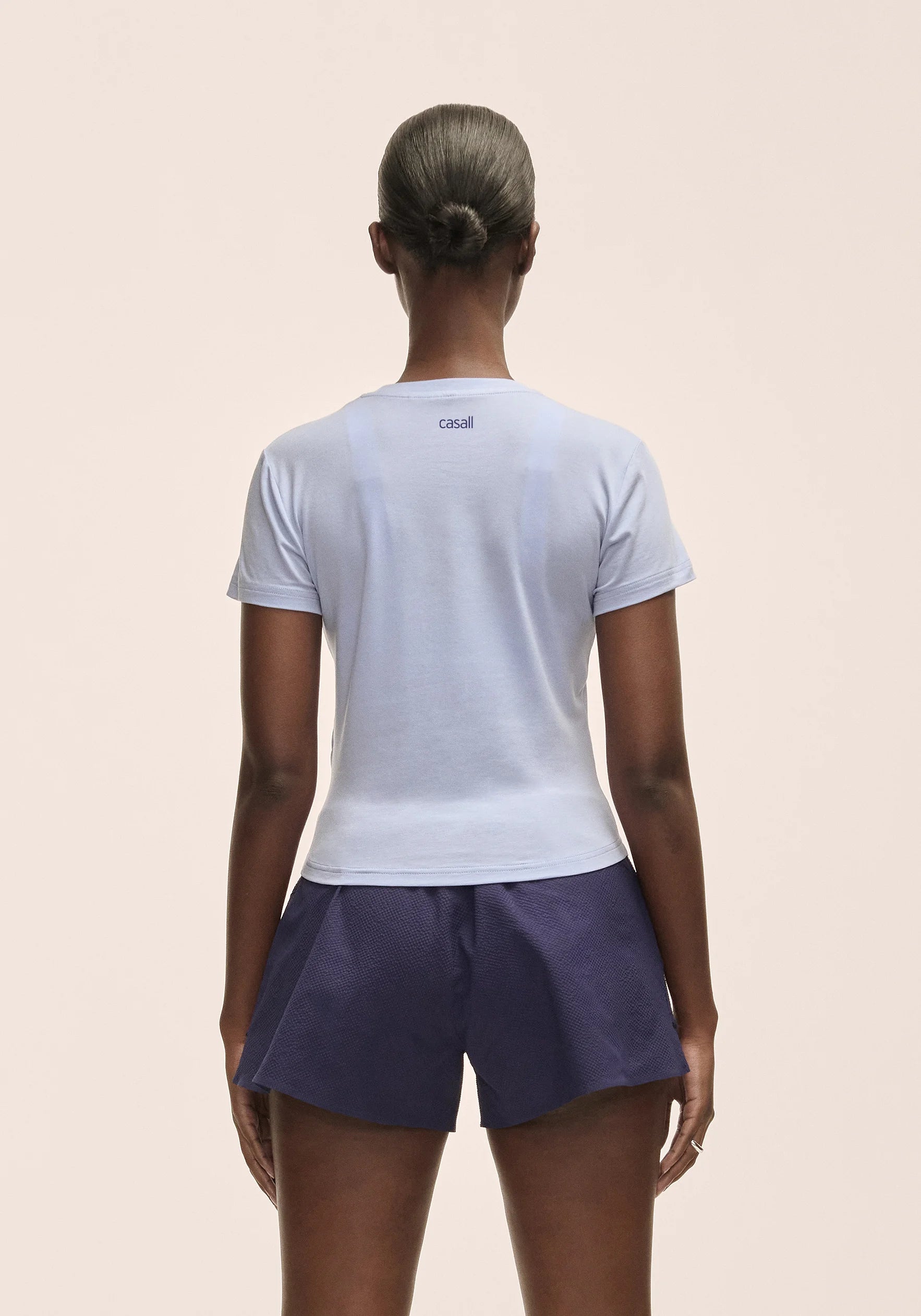 Casall Cotton Blend Slim T-Shirt Blueberry Mist cotone bio