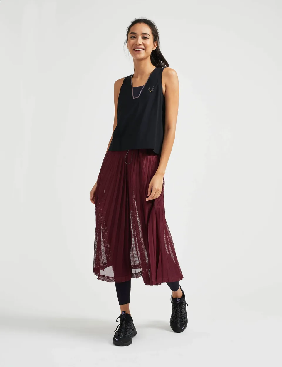 Lucas Hugh Hybrid Crop Tank canotta nera asciugatura rapida