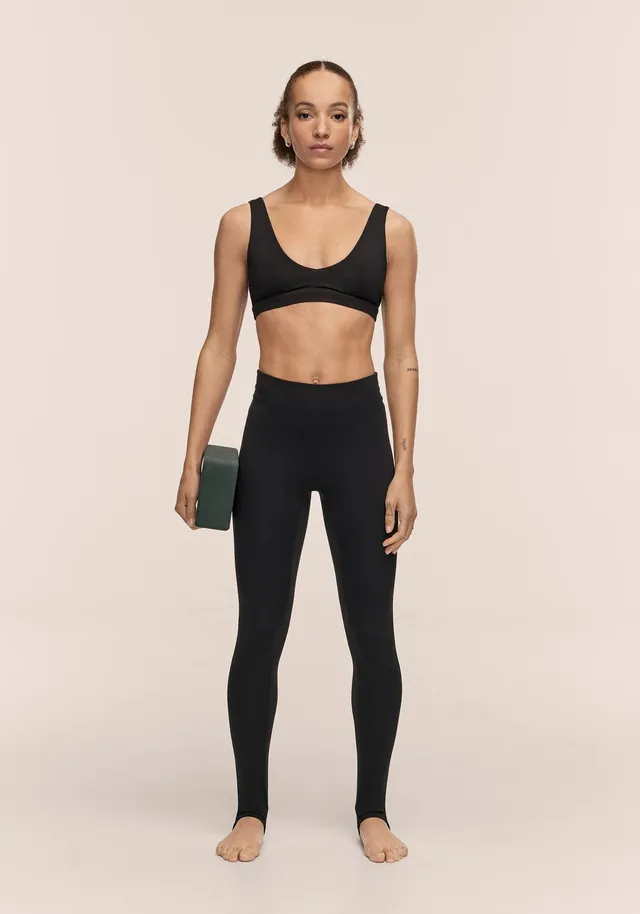 Casall Studio Ankle Tights leggings neri con staffa