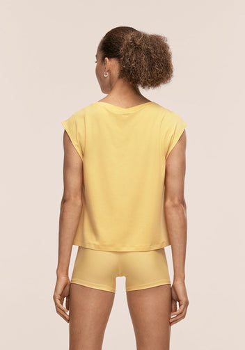 Casall Delight Boatneck Loose Tank canotta gialla Tencel