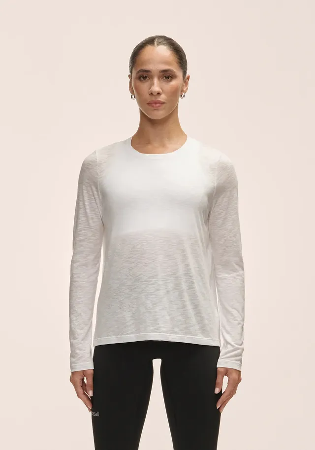 Casall Soft Texture Long Sleeve maglia bianca manica lunga