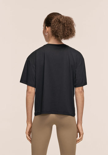 Casall Laser Mesh Tee maglia nera traspirante