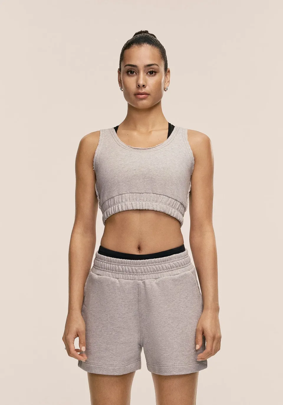 Casall Reversed Seam Terry Top maglia grigio melange cotone