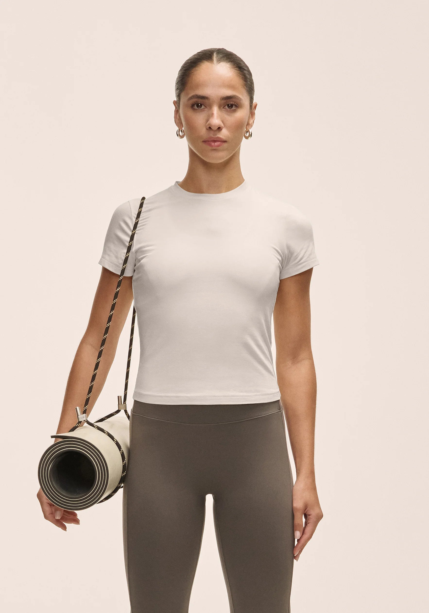 Casall Cotton Blend Slim Tee maglia bianca slim