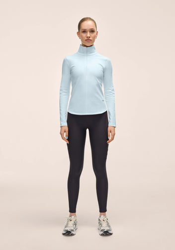 Casall Serene Half Zip Maglia Corsa Aqua Glow