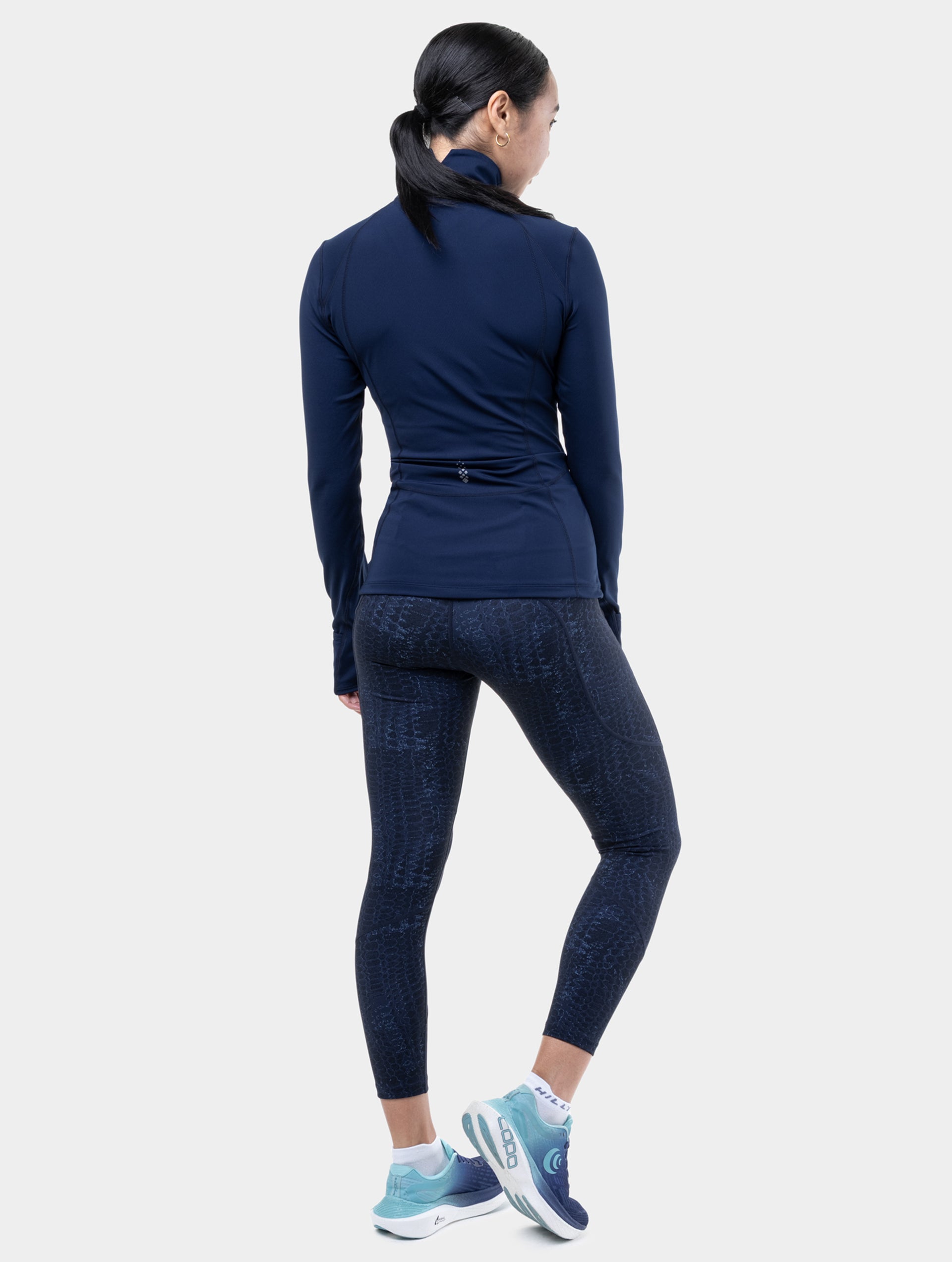 Ronhill Tech 7/8 Tight Leggings Running Donna Evening Haze con tasca