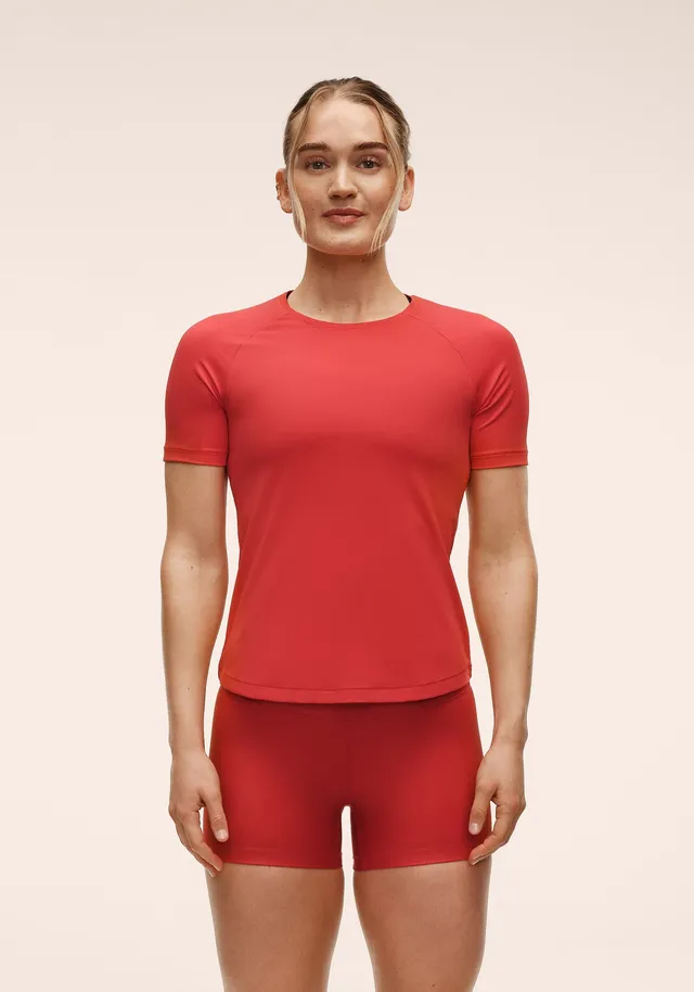 Casall Essential maglietta sportiva brick red traspirante palestra