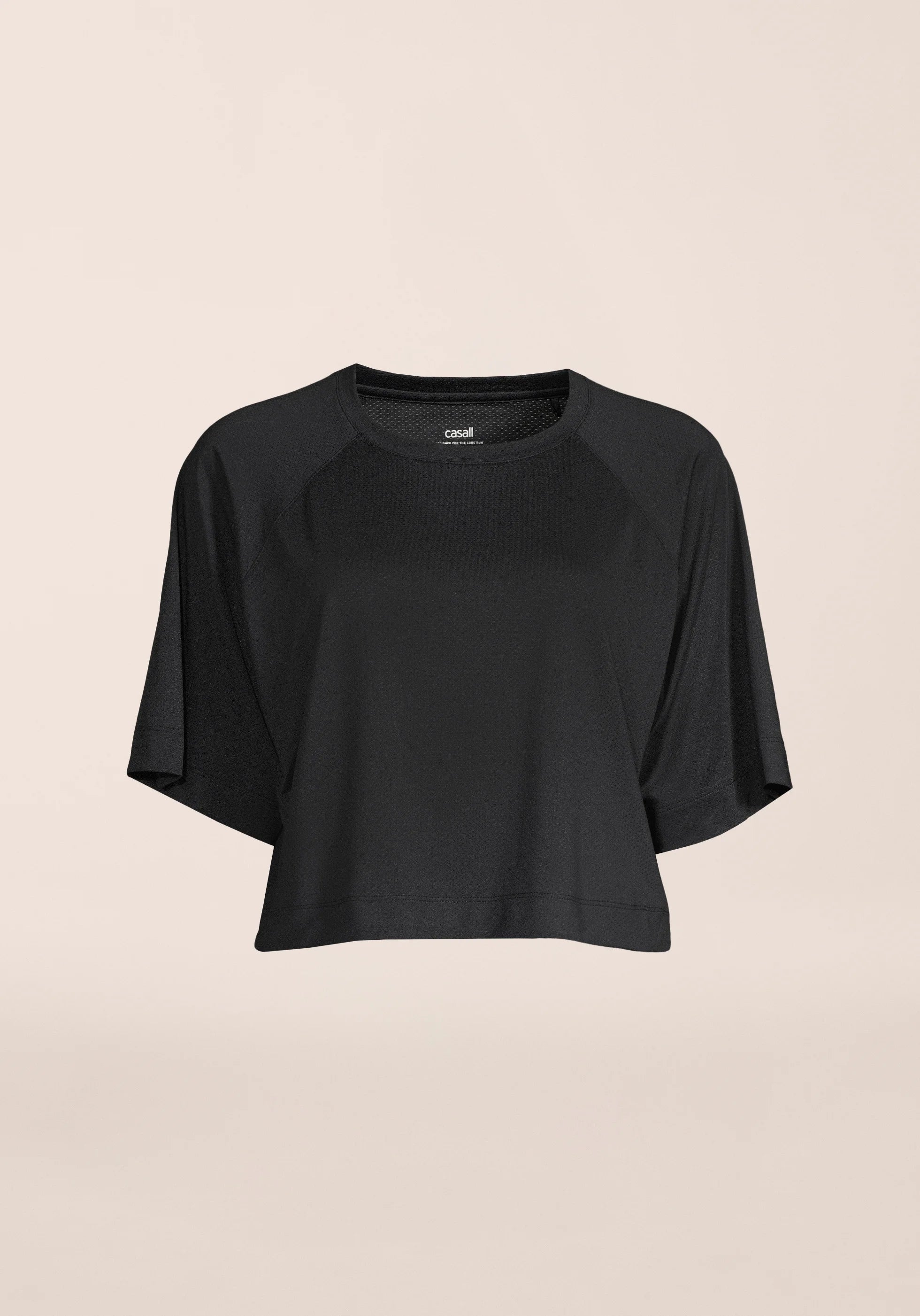 Casall Laser Mesh Crop Tee t-shirt sportiva Black traspirante