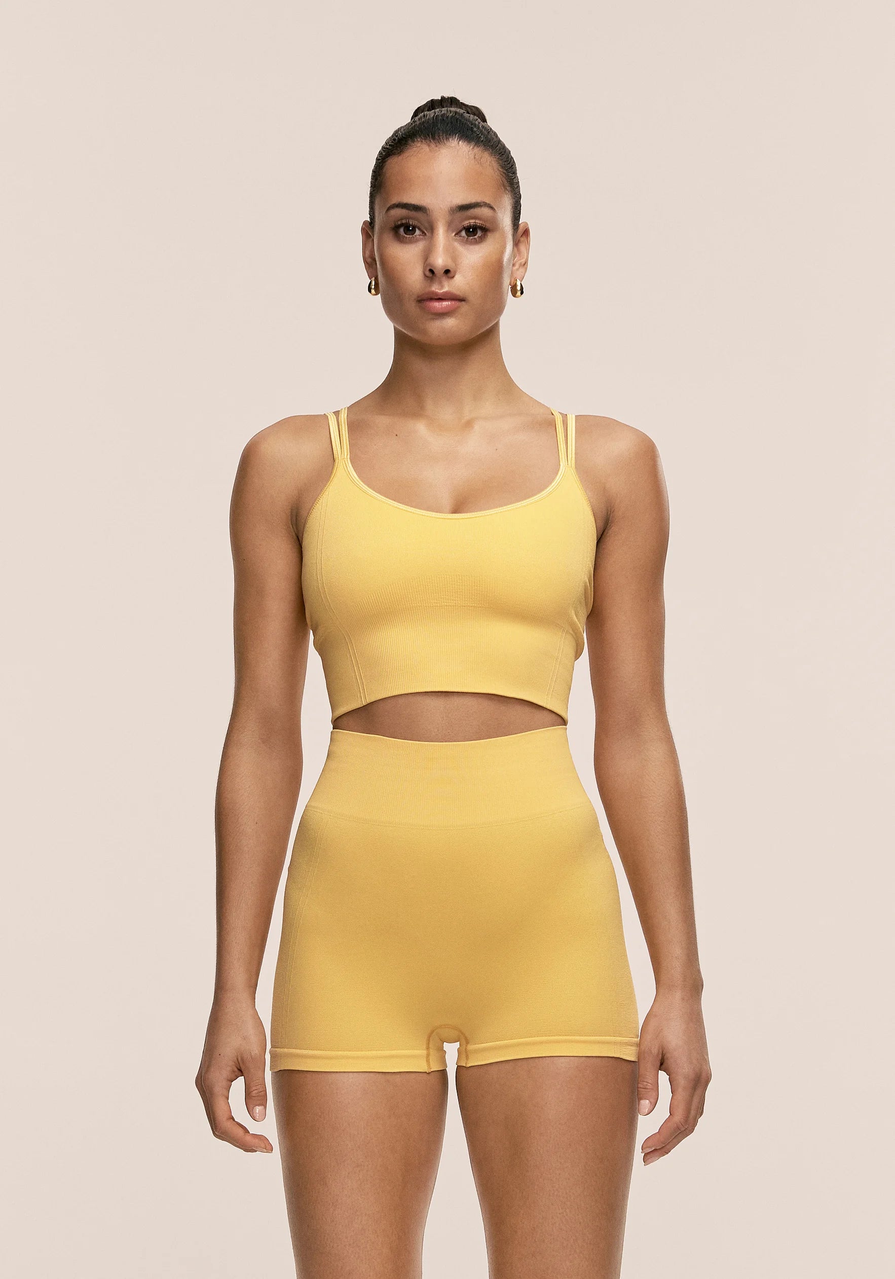 Casall Shiny Seamless Rib top giallo
