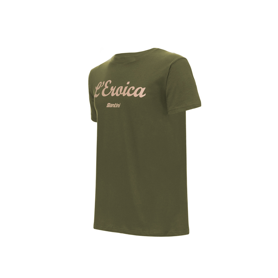 L'Eroica T-Shirt Cotone Verde Manica Corta